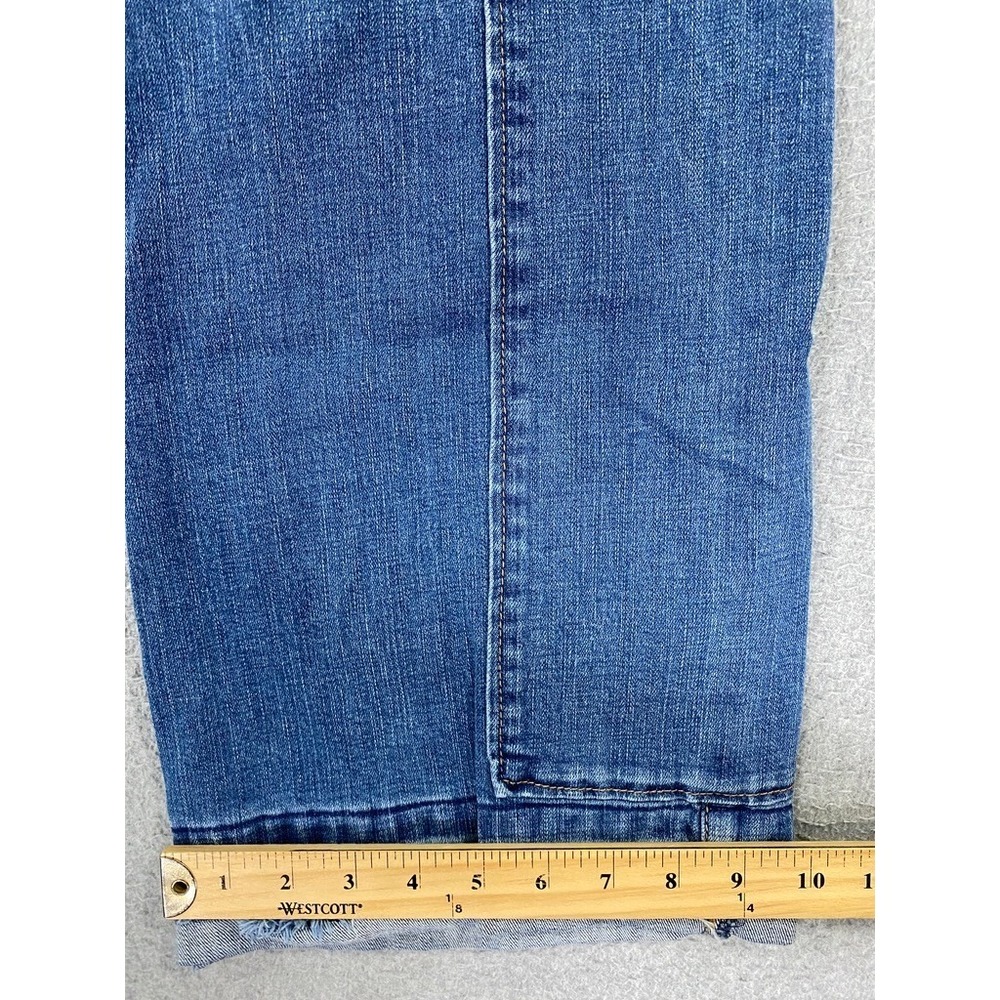 Democracy Ab Technology Wide Leg Jeans Womens Size 2 Blue Cargo Stretch Raw Hem - Picture 5 of 9